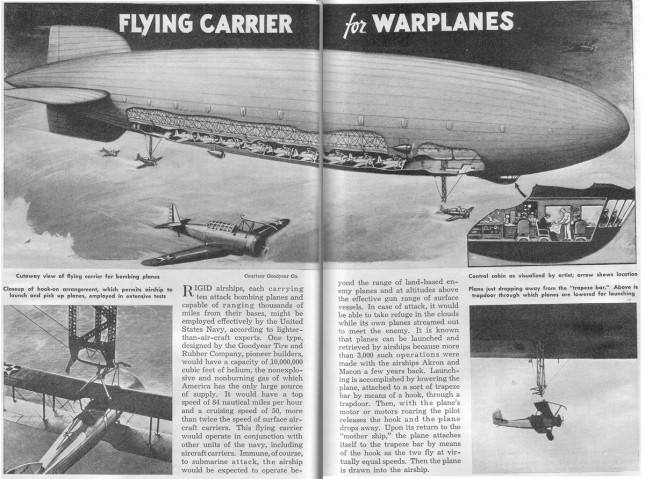 Flying aircraft carrier (PopMech, May 1942)